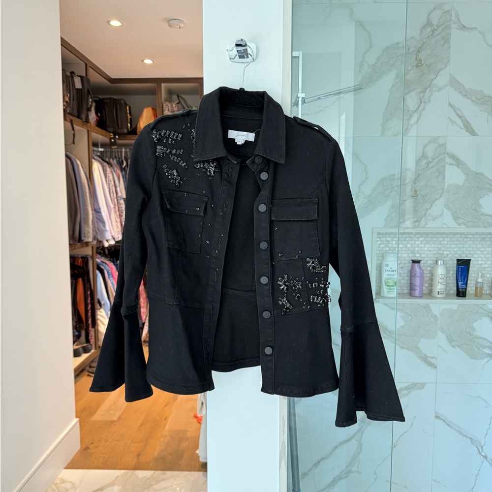 Embellished Black Jean Jacket